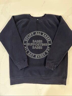 Brunette The Label Navy Crewneck Sweatshirt Babes supporting Babes SZ XS/S